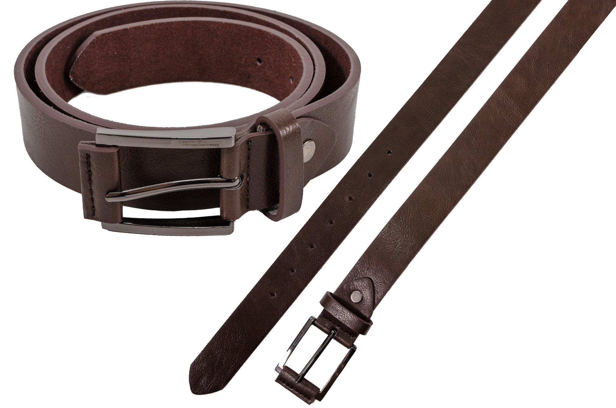 (image for) 2732 BRN 1.25" T-TONE GRAIN BELT W GUN METAL BCKL XXL 44"-48"